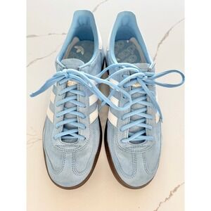 Adidas Handball Spezial Mens 9 Clear Blue White Gum Suede Sneakers BD7632